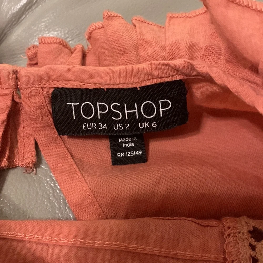 Topshop Pink Puff Sleeve Shirt